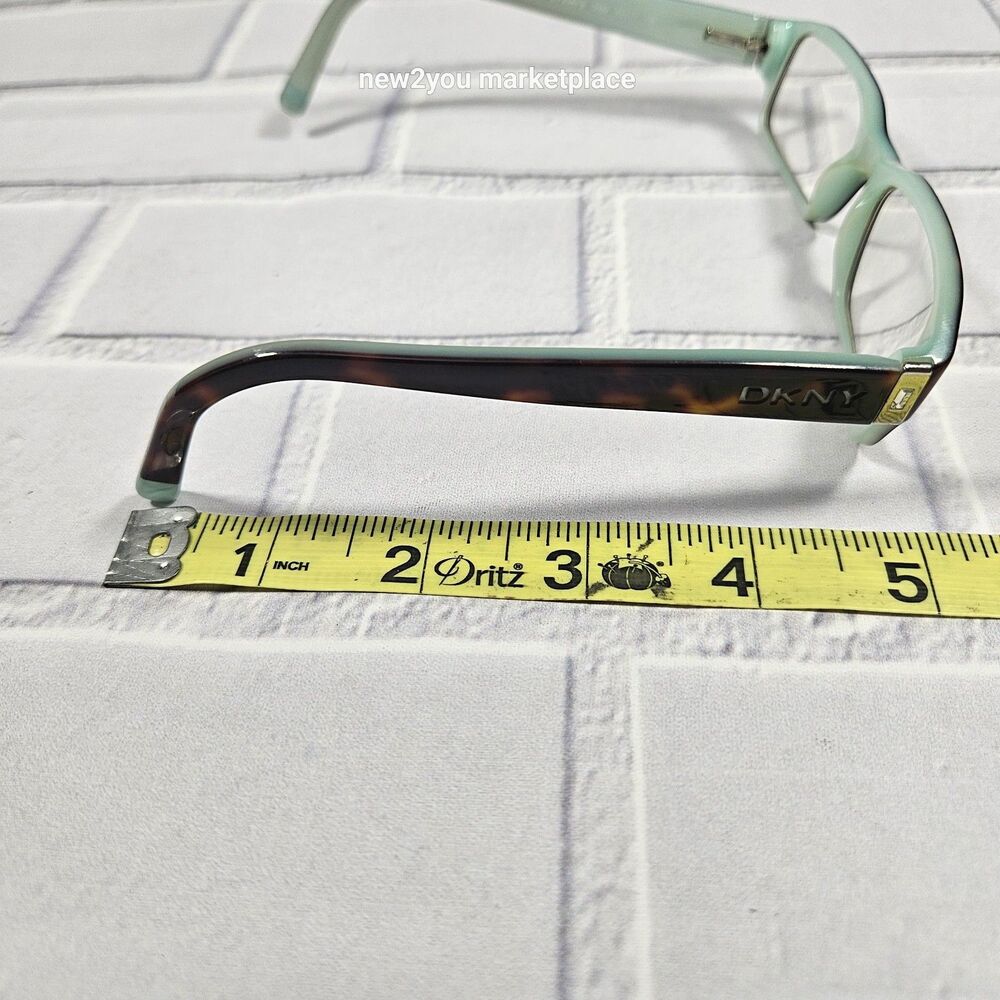 Dkny Tortoise Rectangular Frame W Teal Interior G… - image 5